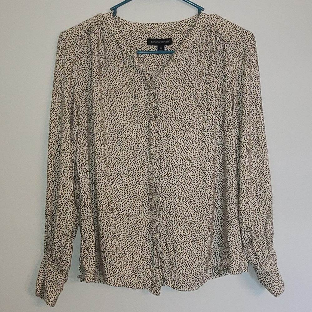 Banana Republic Outlet Leopard Print Button-Up